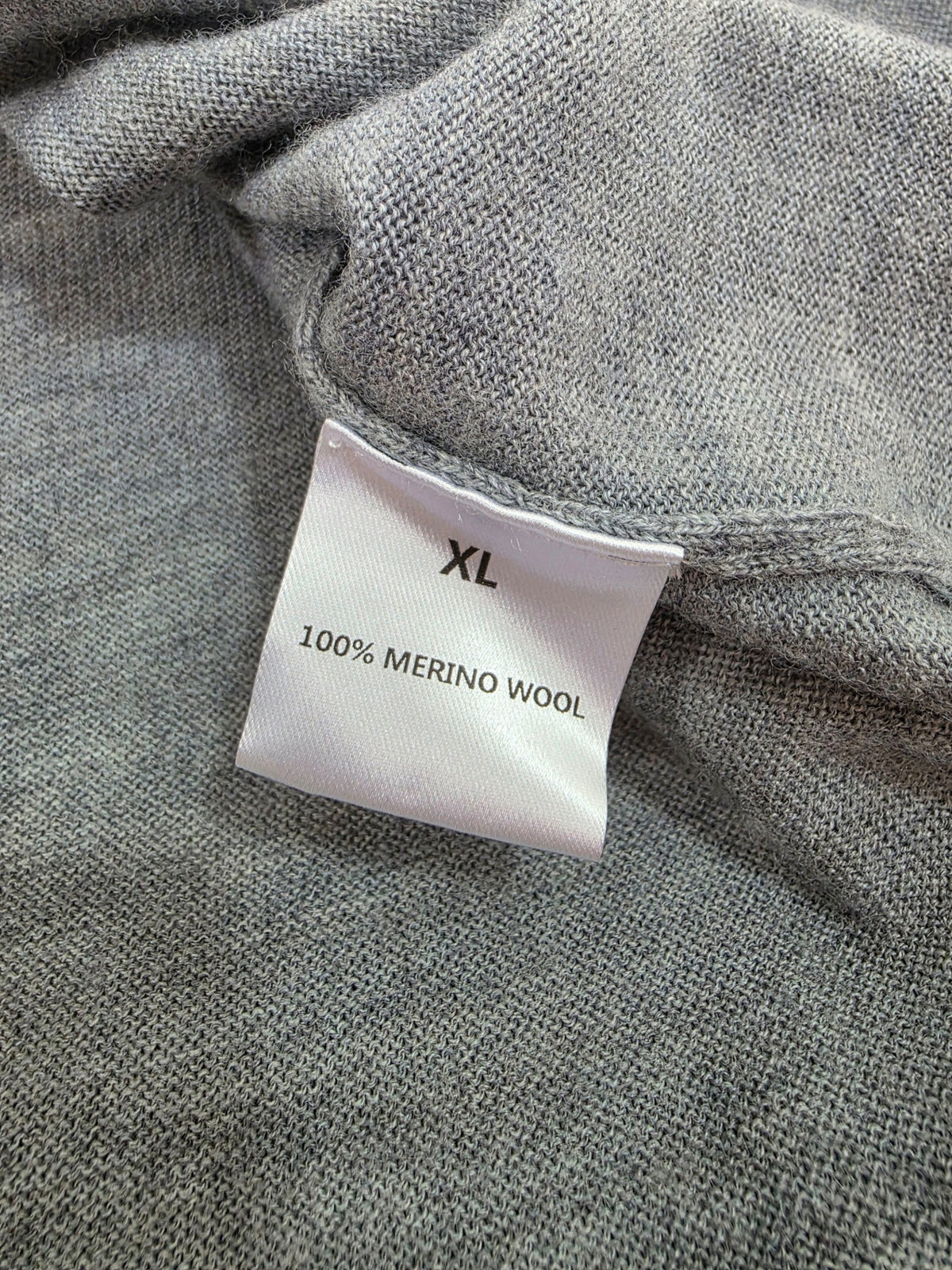 Sweter damski Graumann z wełny merynosa szary melanż roz. XL – detal 5 | vntg.studio™